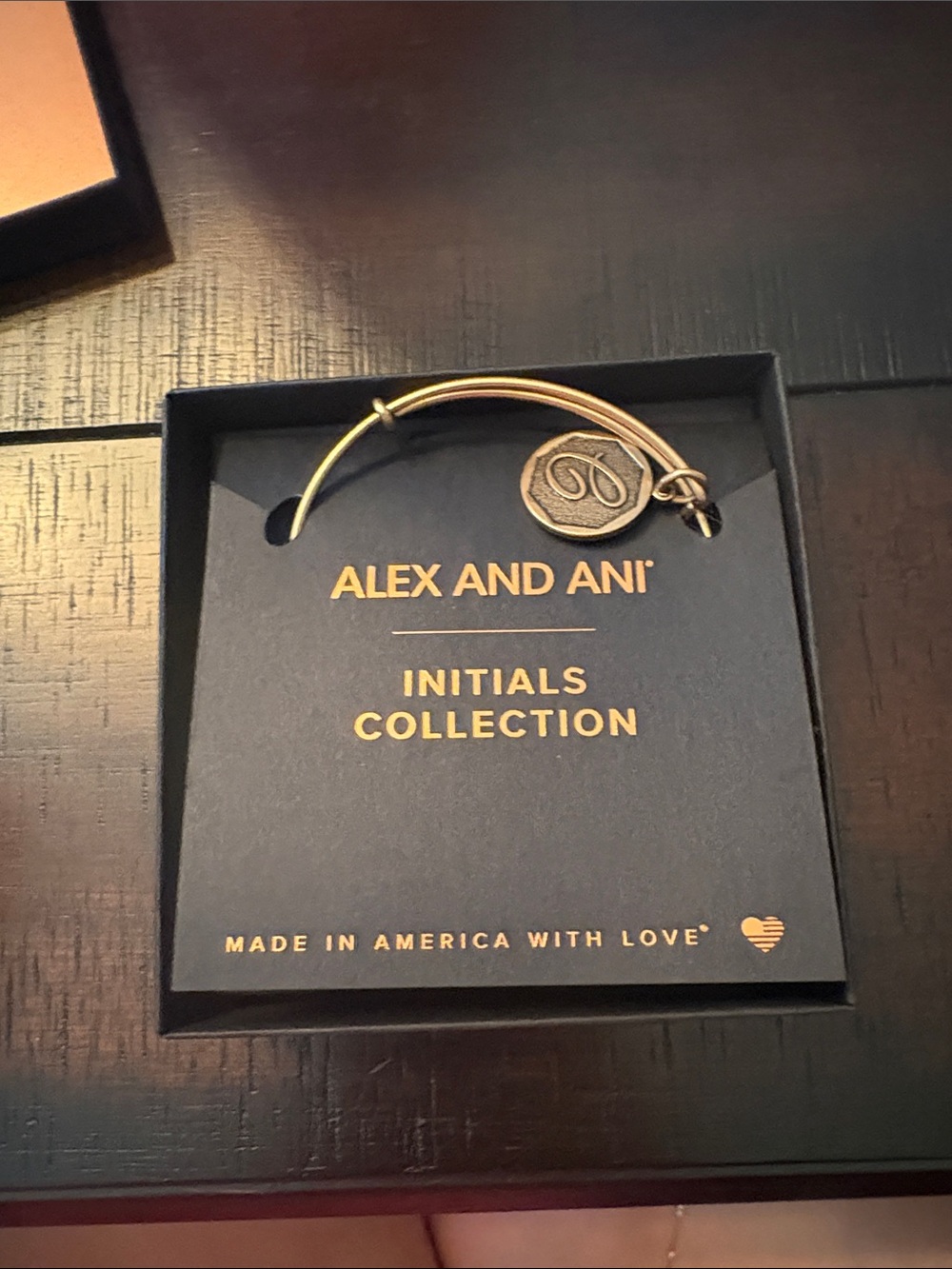 Alex and Ani Gold Initial C Charm Bangle Bracelet
